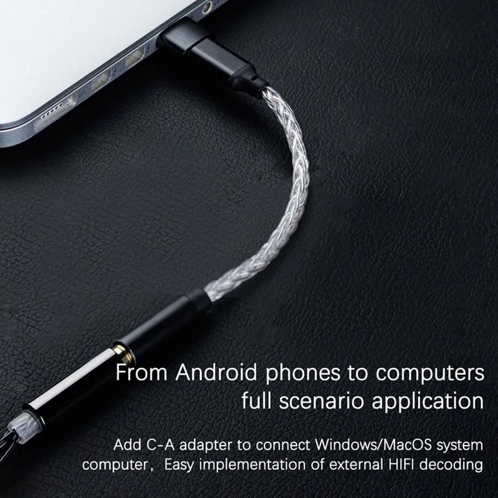 Adaptador de Amplificador de Fone de Ouvido Adaptador para Android Tipo-c para 3.5mm Jcally Alta Performance Dac Decodificador Windows Macos Jm20 Cs43125 - Image 4