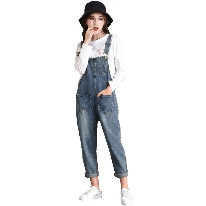 

Spring Fall Winter Blue Denim Oversized Jeans Plus Size 5XL Plus Size for Women Overalls for Women Denim