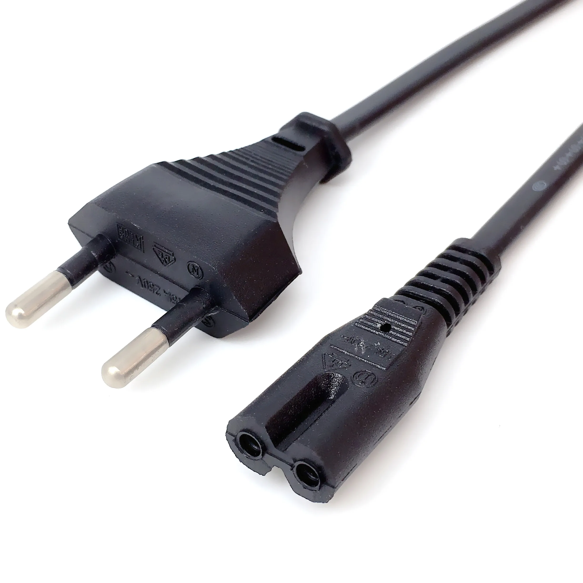 Шнур питания переменного тока IEC 320 C7 с 8 штекерами на 2 зубца для ЕС 30 см медный
