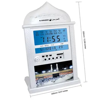 

Kuulee Azan Calendar Muslim Prayer Wall Clock Alarm with LCD Display Home Decor(No Battery)