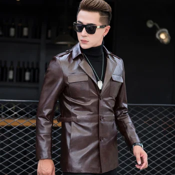 

Genuine Leather Jacket Autumn Winter Jacket Men Real Cow Leather Jackets Chaqueta Cuero Hombre XWZS6607 MY738