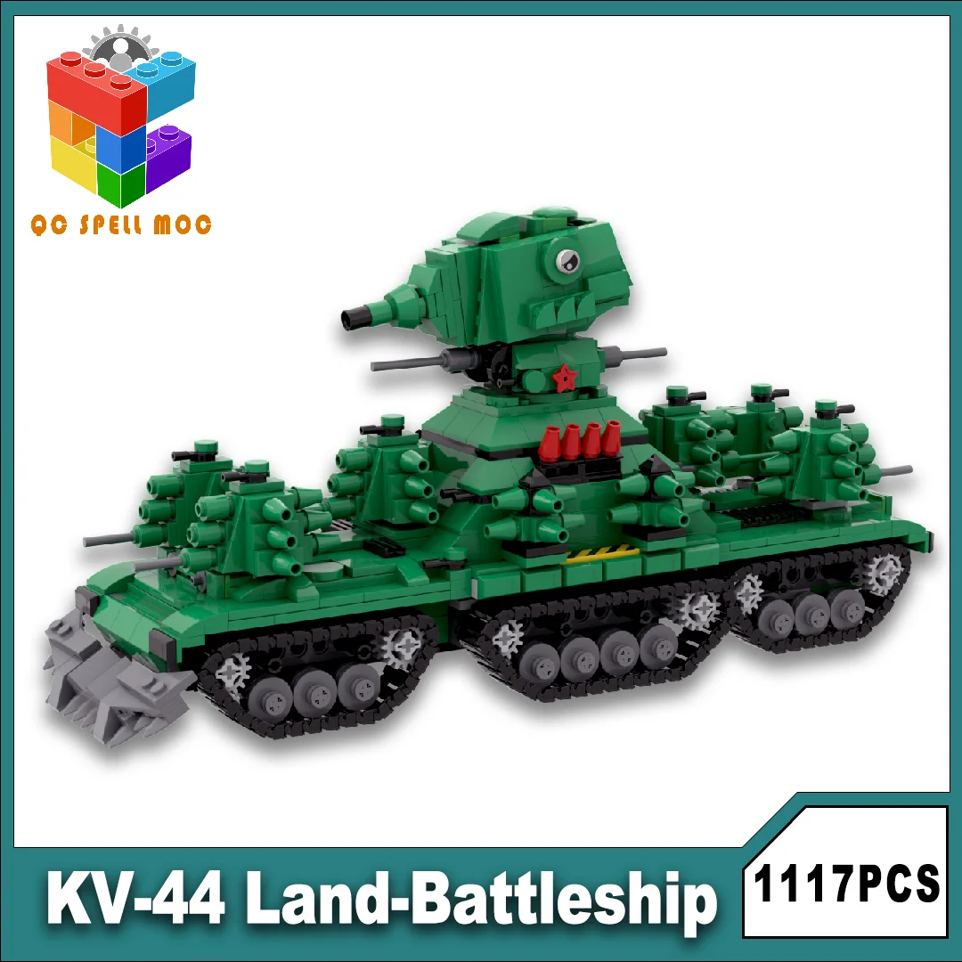 MOC KV-44 боевой танк Landcruiser строительные блоки WW2 военное оружие модели блоков