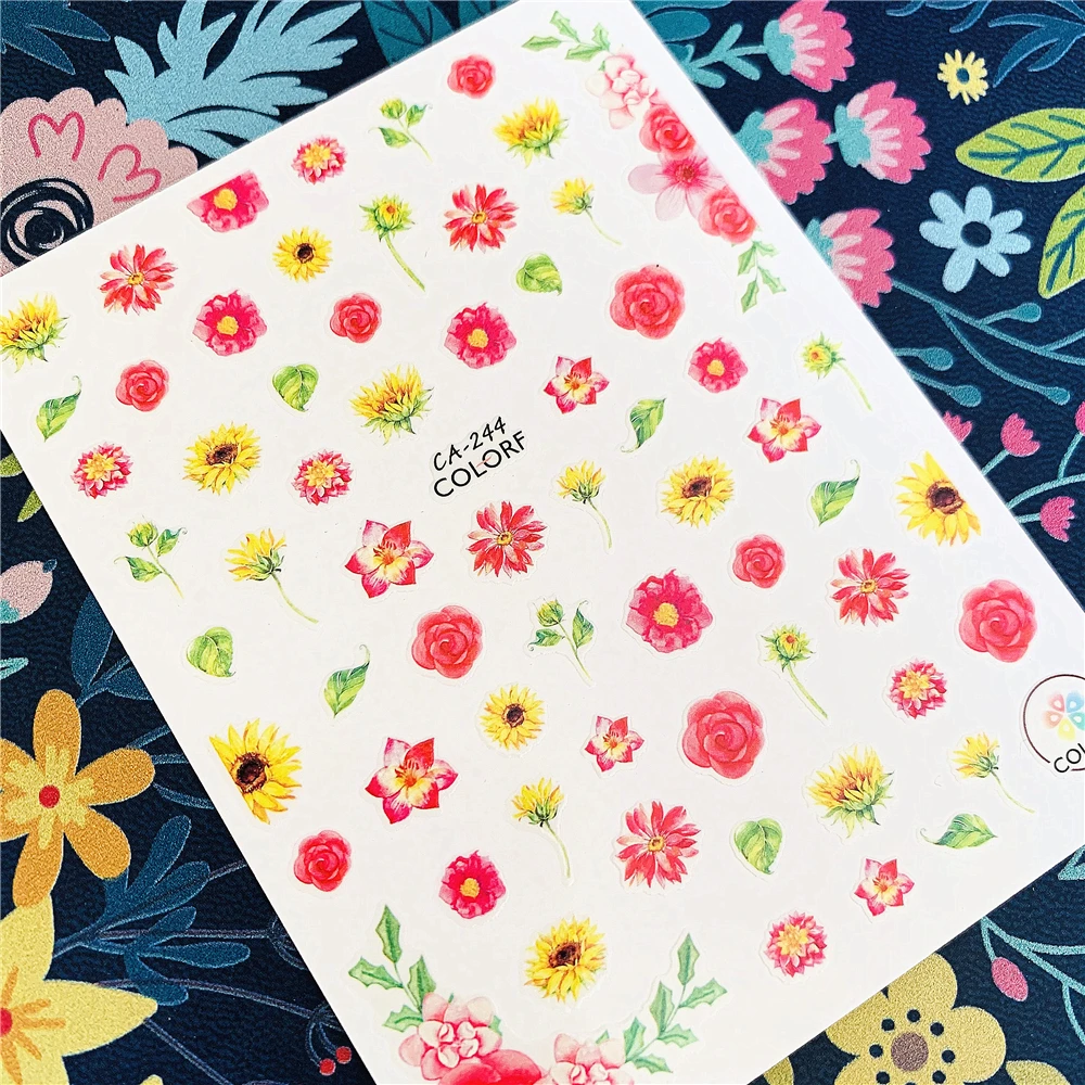 

Newest CA sereis CA-244-246-249 flower 3d nail art sticker nail decal stamping export japan designs rhinestones decorations