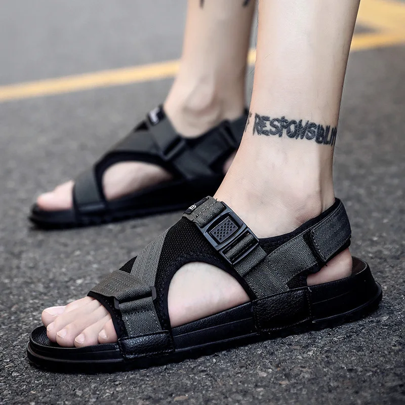 

Sandals Men 2019 New Style Summer Youth Trend Slipper Dual Purpose Sports Casual Soft-Sole Outer Wear Beach Slippers
