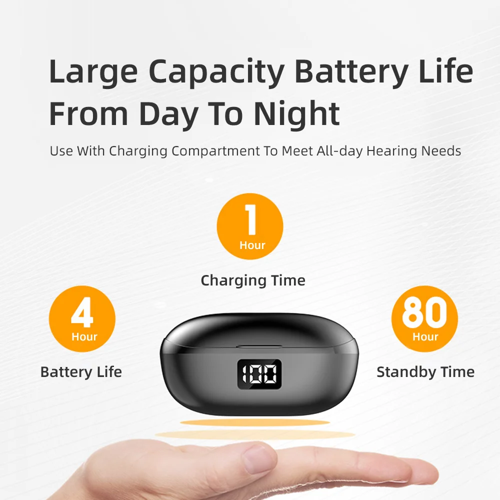 LED Bluetooth Earphone 5 0 Wireless TWS HIFI Handsfree Music In Ear Earbuds Noise Reduction Digital Display For Android iPhone