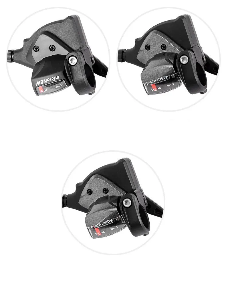 Manette dérailleur vélo - SUNRACE - Gauche - 3 vitesses - Noir