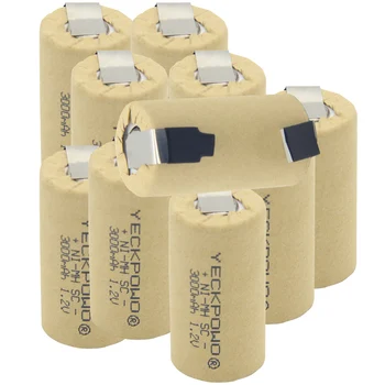 

SUB C batteries rechargeable SC battery 3000mah akkus real capacity batterie 1.2V nimh flat top for high drain power tools