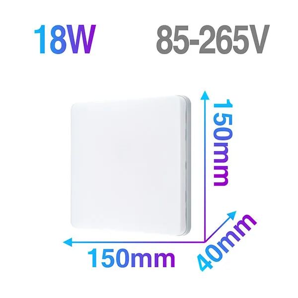 18W Square Круглый светодиодный потолочный светильник, 18 Вт, 24 Вт, 36 Вт, 40 Вт, 48 Вт, три цвета, регулируемые современные лампы для спальни, кухни, поверхностное крепление, заподлицо, панель, лампа - Цвет корпуса: 18W Square