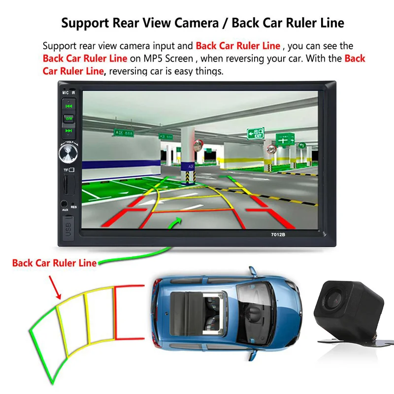 7 дюймов HD Автомобильный 2-канальный MP5 MP4 мультимедийный плеер Автомобильный FM стерео Сенсорный экран Авто аудио стерео MP5 Bluetooth USB TF Камера