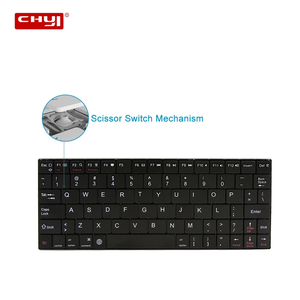 

CHYI Bluetooth Wireless Keyboard PCB Ultra Thin Computer Gaming Metal Ergonomic PC Table Mini Keypad For Laptop Desktop Notebook