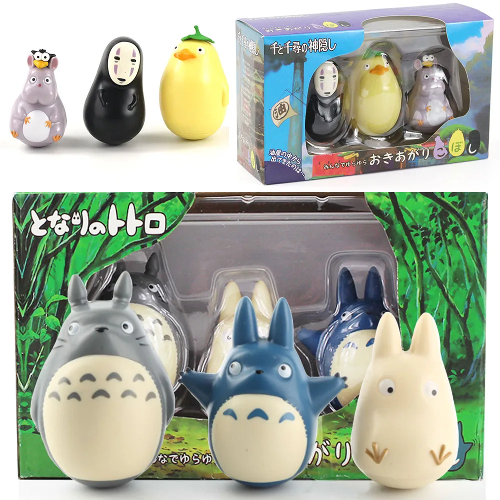 3pcs/lot My Neighbor Totoro Tumbler Figure Hayao Miyazaki ...