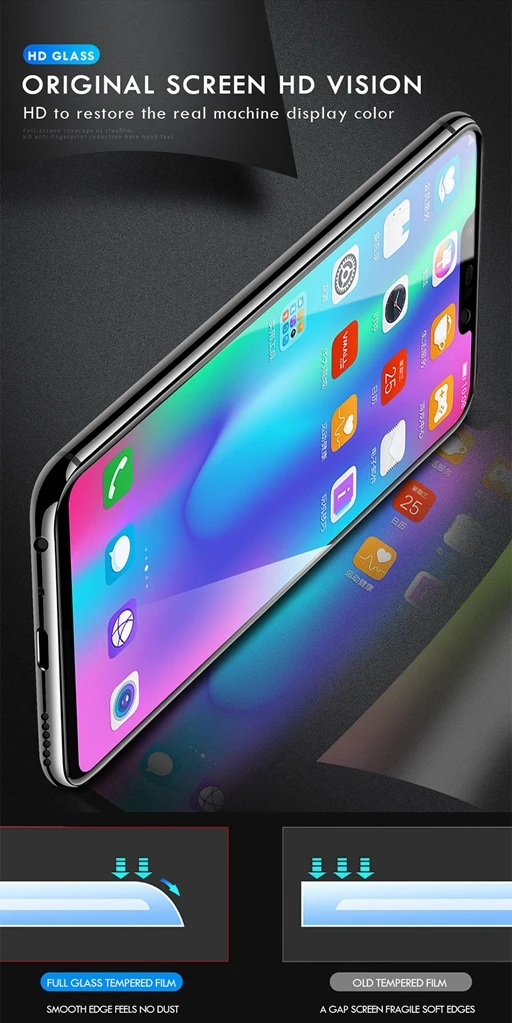 3 шт. закаленное стекло для huawei Honor 8X 8A 8S 8C 7A Pro 5,7 дюймов 7C 7X7 S 9X полное покрытие Защитная пленка для экрана
