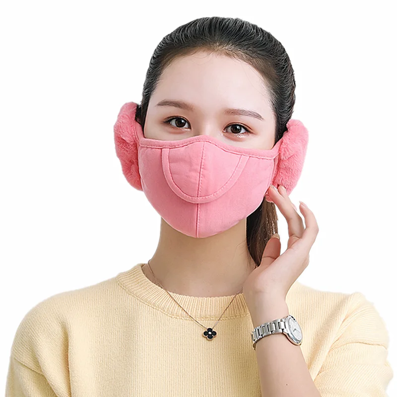 Новая термальная маска Популярные стильные наушники для езды на велосипеде на открытом воздухе - Цвет: Розовый