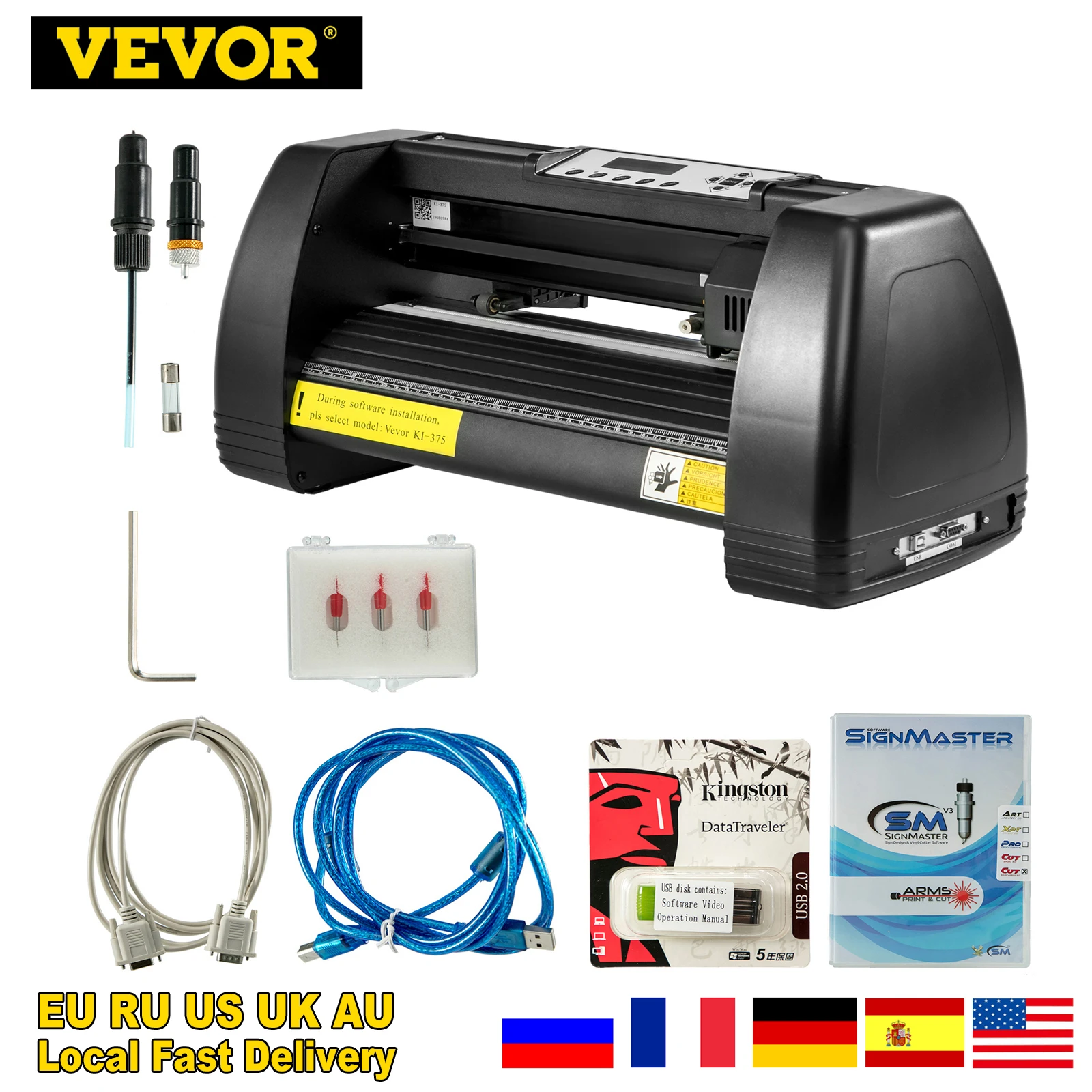 VEVOR Máquina cortadora de vinilo de 14 pulgadas, Software Windows ordenador, 3 cuchillas, 1 soporte para de corte de impresora publicidad|Trazador gráfico| - AliExpress