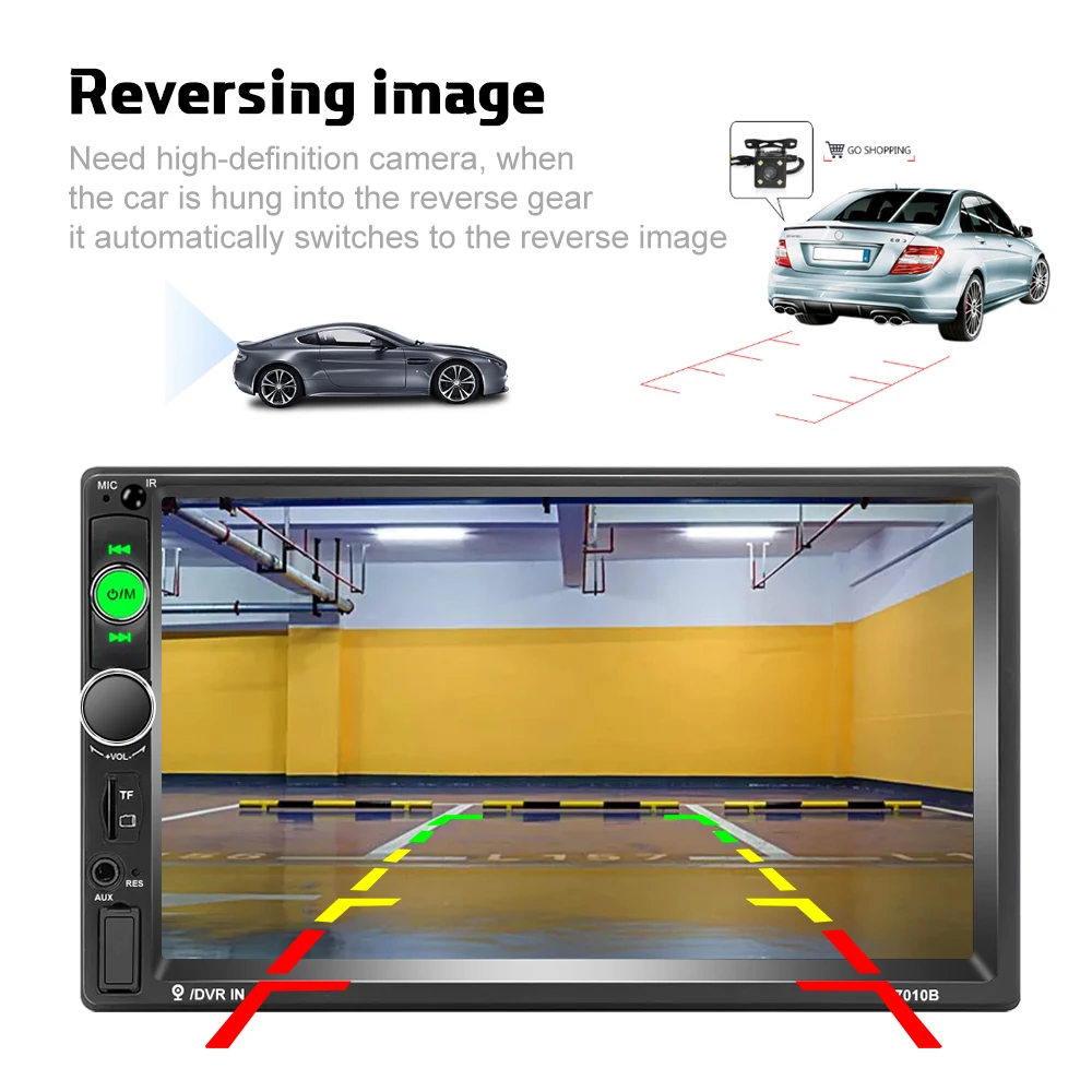 Camecho 2DIN " автомобильный радиоприемник 7010b Автомобильный мультимедийный плеер универсальный сенсорный экран MP5 Bluetooth Авторадио MirrorLink камера заднего вида