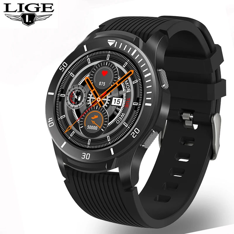 

LIGE Full Screen Touch Smart Watch Men Women Heart Rate Blood Pressure Monitor Weather Forecast IP67 Waterproof Smart Bracelet