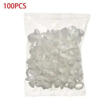 

100PCS/SET Small Size Eyelash Pallet Holder Set Disposable Glue Holder Ring Pallet for Eyelash Extension Tattoo Pigment