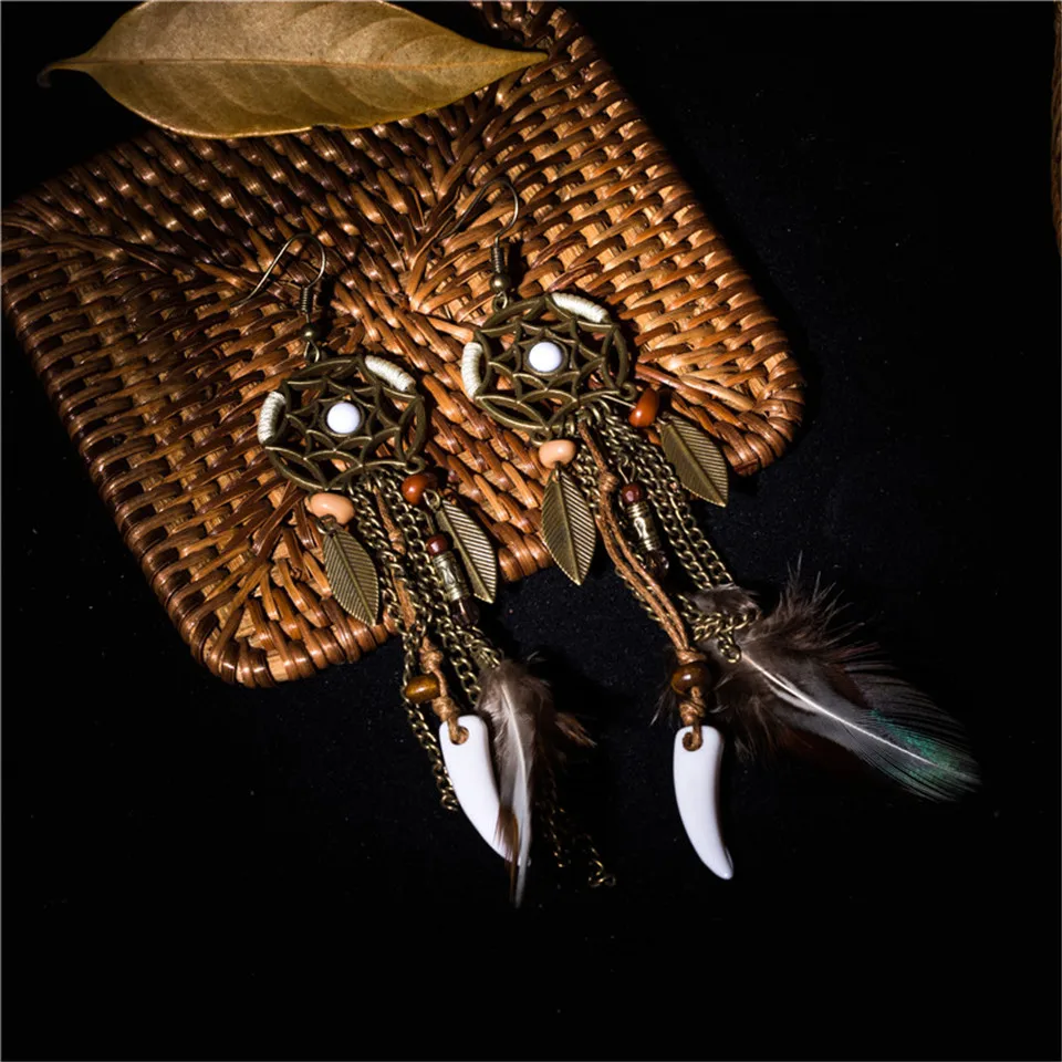 New vintage geometry semicircular tower female pendant necklace 2018 Tassel fringe long winter sweater chain necklaces wholesale (1)