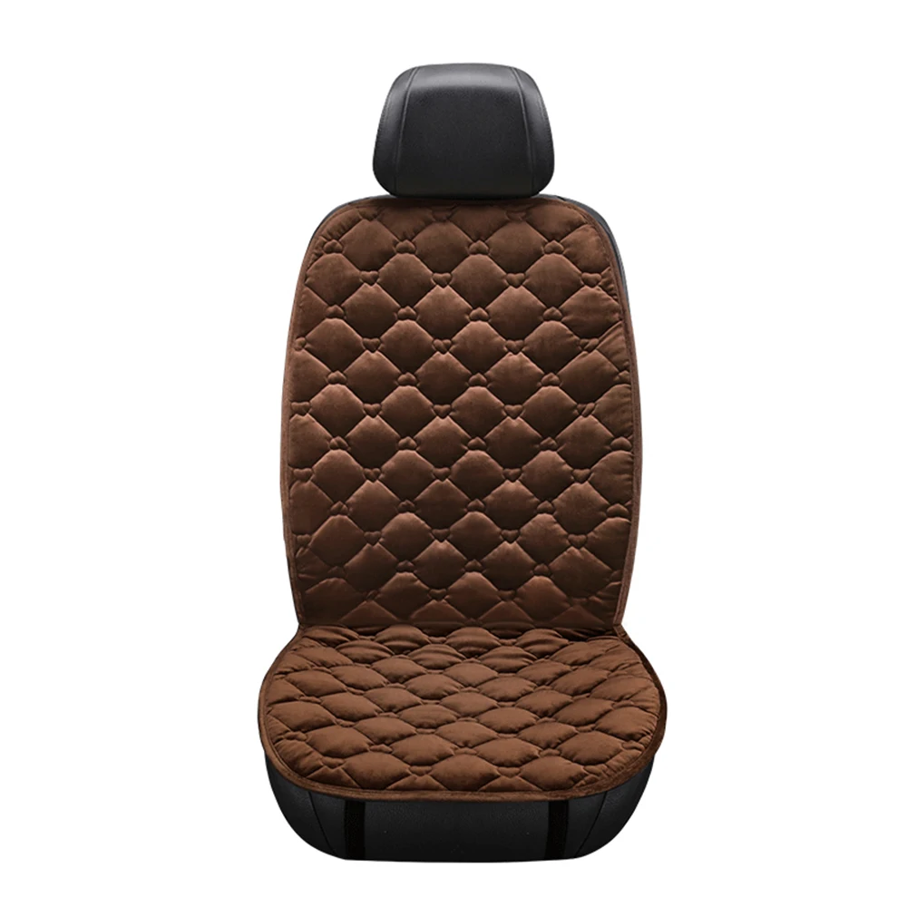 12V Heated Car Seat Covers Cushion Universal Seat Heater for Winter Heating Thermal Seatpad Auto Accessories Single/ Double - Название цвета: 1pc Brown