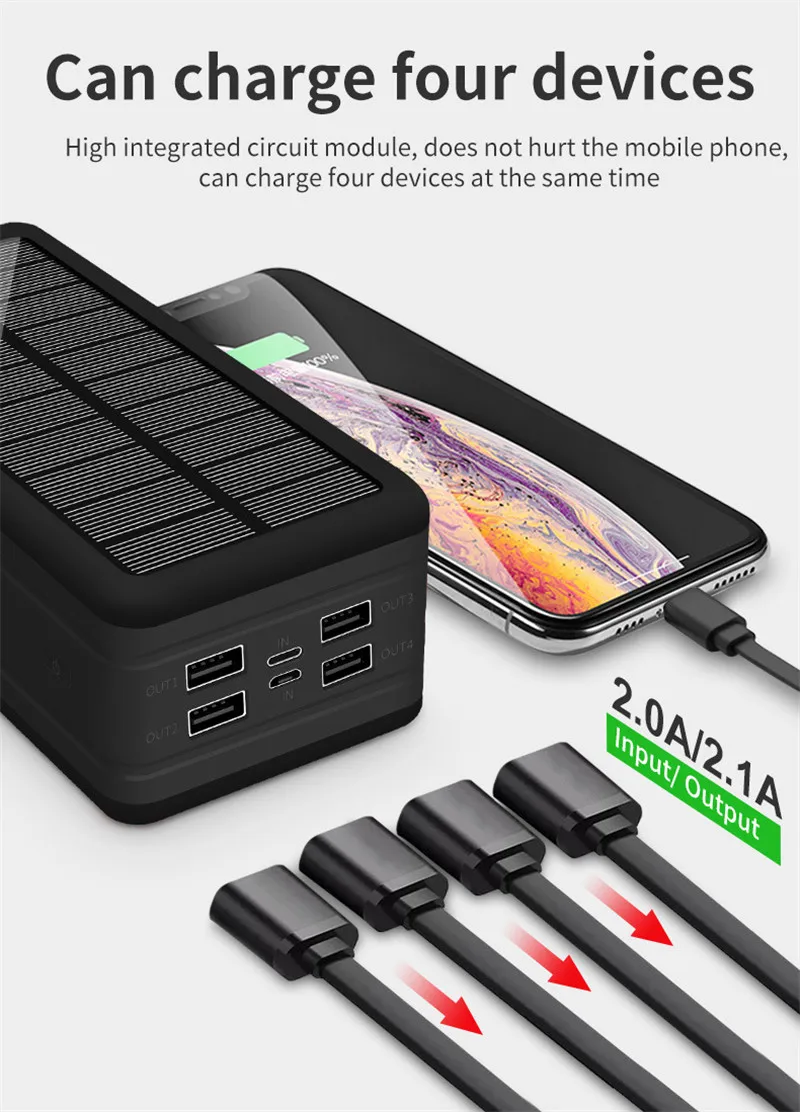 type c power bank Wireless Solar 99000mah Fast Charger Powerbank Portable With SOS LED Light External Battery Charging For Xiaomi Samsung Iphone best power bank for mobile