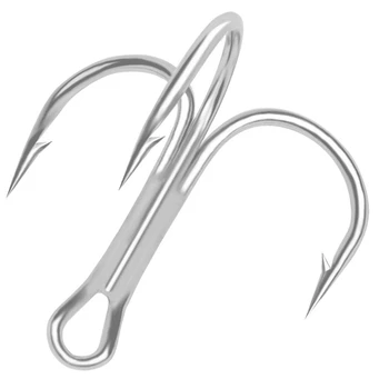 

HOT-50Pcs High Carbon Steel Fishing Hook Triple Super Solid Sharp Barbed Treble Hooks Fishing Lure Tackle Fishhooks 6