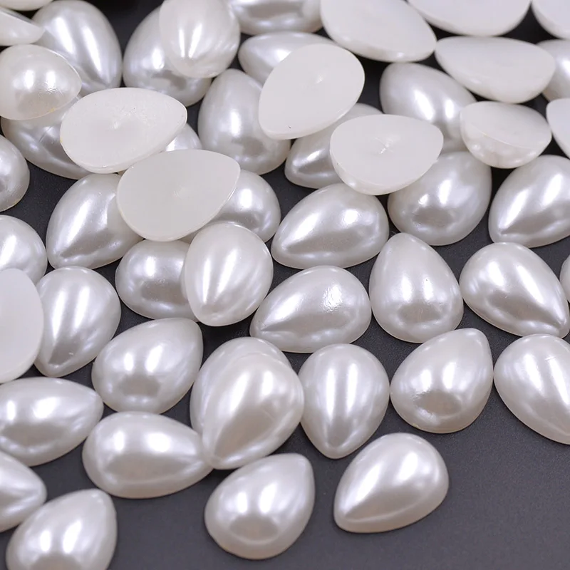 JUNAO-500pcs-6-10mm-Drop-Shape-White-Pearl-Beads-Flatback-Half-Pearl-Scrapbooking-Beads-For-Jewelry (1)
