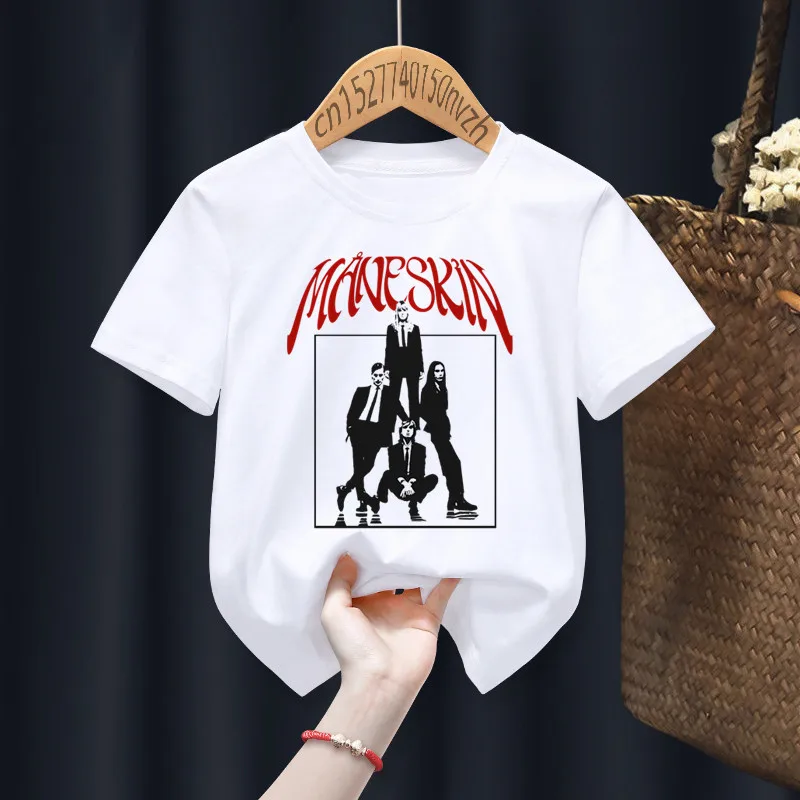 Maneskin-camisetas divertidas para niño y niña, regalo de Anime para niño pequeño, ropa Harajuku para bebé, envío directo t shirt kid Tops & Tees