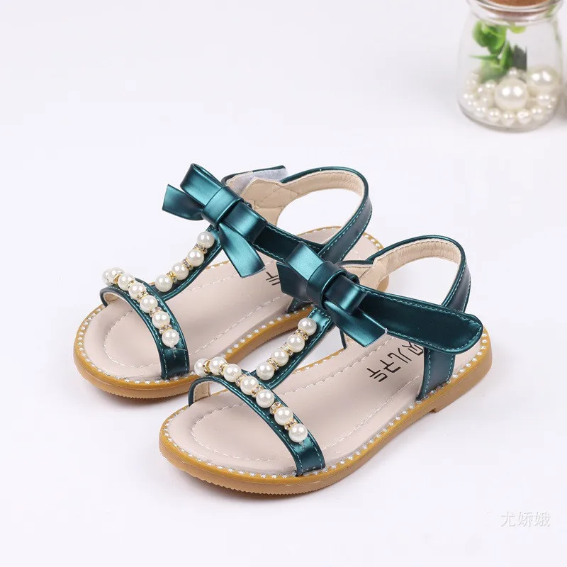 

2020Summer Little Girls sandals Kids Soft bottom bow-knot Pearl Princess Shoes Girls chaussure fille Kids Sandal 1 2 3 4 5 6 7T