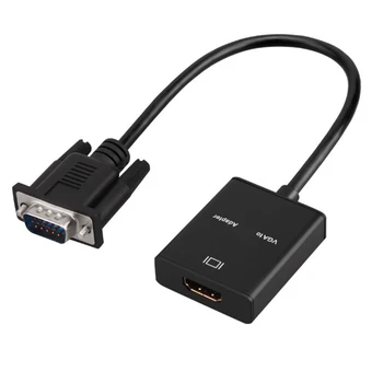 

VGA Male to HD Female Connecting Cable 1080P Audio Wire HD Adapter Cord Replacement for Laptop/Destop to TV/Projector/Monitor