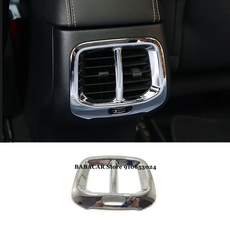 

For Jeep Cherokee KL ABS chrome Car Rear Air Conditioner outlet AC Vent frame Panel Cover Trim 2014 15 16 17 18 Accessories 1pcs