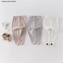 Детские леггинсы; штаны в горошек для маленьких девочек; Хлопковые Штаны с помпонами для новорожденных; брюки для девочек; колготки для малышей; штаны для малышей