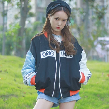

New Trendy Women Jackets Harajuku Long Sleeve Letter Printed Casual Kawaii Student Style Korean Kpop Womens Outerwear Females
