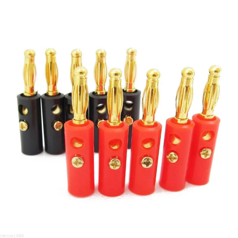 

Gold Plated Audio Speaker Wire Cable Screw Banana Plug Connectors Replacement