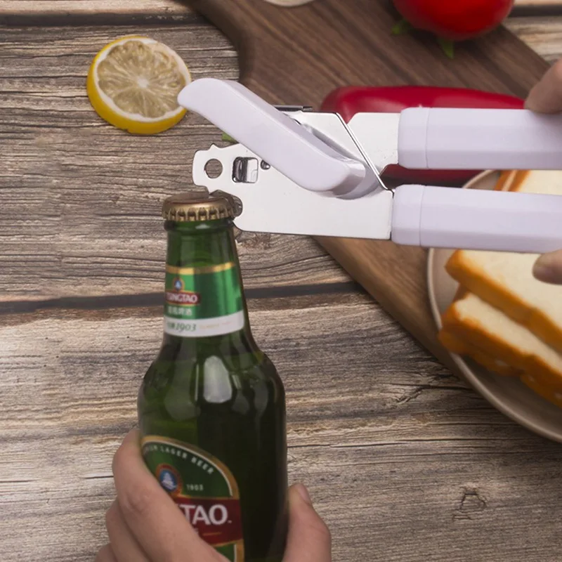

Multifunctional Stainless Steel Professional Handheld Can Opener Craft Beer Bottle Opener Can Cutting Bottle Opener Kitchen Tool