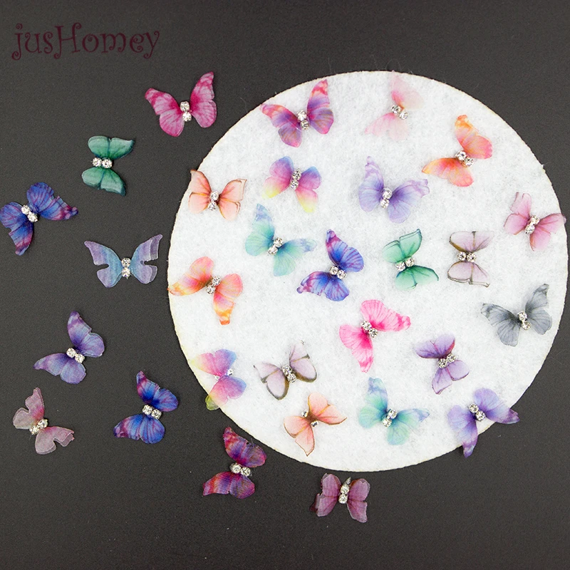 100 шт. двухслойные шелковые бабочки для украшений сделай сам|Украшения своими