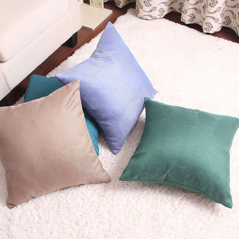 

Modern Simple Cushion Cover Satin Jacquard Weave Geometry Circle Pattern Pillow Cover Bedside Sofa Chair Home Decoration 45*45cm