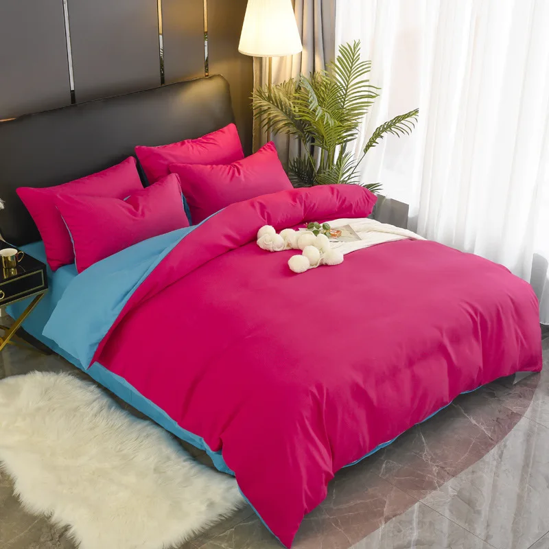 ADS-mei hon lan Пододеяльник из хлопка, пододеяльник королевского размера, Одноцветный пододеяльник, односпальная двуспальная кровать, постельные принадлежности для дома в отеле, разные цвета на выбор - Цвет: ADS-mei hon lan