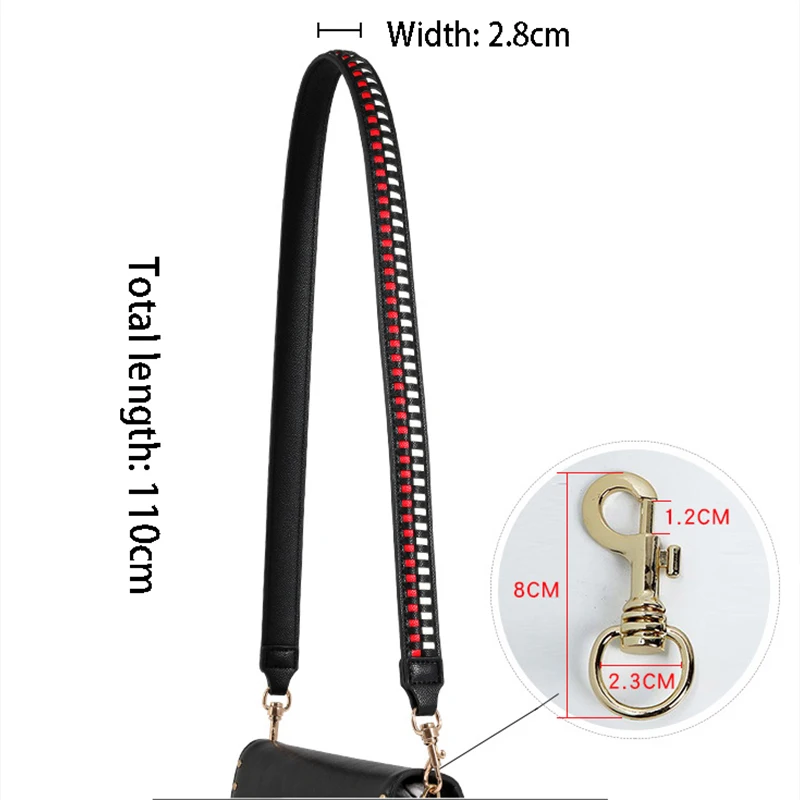TINBERON Fashion Bag Straps Women Luxury Brand  Leather Shoulder Bag Weave Stripe Strap Crossbody Bag Belt Bag Part Accessories