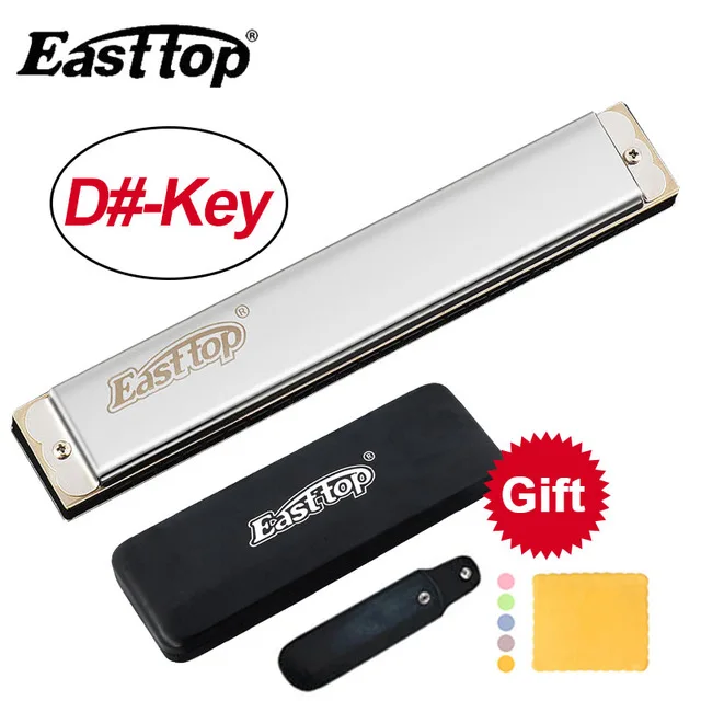 Silver-bE Key Easttop 24 отверстие Профессиональный TREMOLO Master Губная гармошка A# B C# D#/E/F# G# рот Органы музыкальный инструмент - Цвет: Silver-bE Key