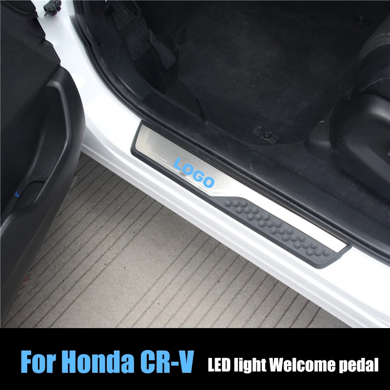 Светодиодные накладки на пороги из нержавеющей стали для Honda CRV 2017 2018 защитные