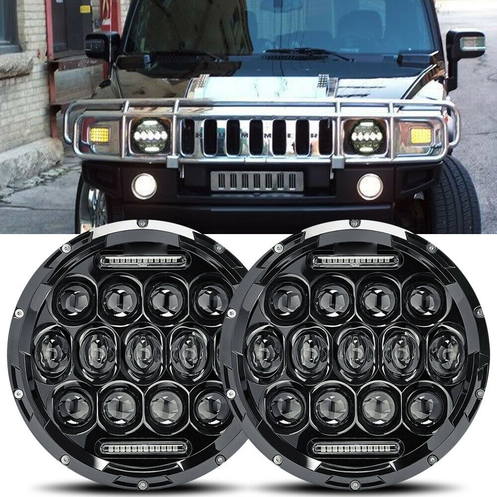 Car 7inch Halo Led Headlight For Hummer H2 2003-2009 Front Bumper Drl  Headlamp For Jeep Wrangler Jk Tj Cj Accessories 75w 40w - Car Light  Assembly - AliExpress