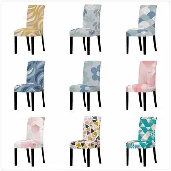 

Chair Cover Dining Elastic Chair Covers Spandex Stretch Elastic Simple Style Anti-dirty Removable