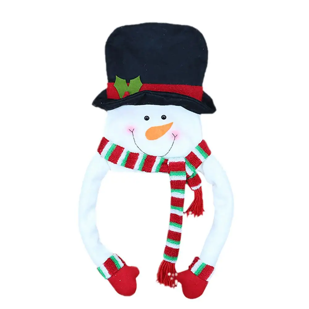 Красивый Рождественский Снеговик шляпа для рождественской елки топперы дома Висячие новогодние вечерние зимние украшения для дома# 3F - Цвет: Флуоресцентный желтый