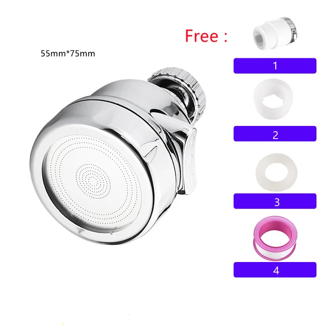 Tap Aerator 360 Degree Rotation Universal Splash-proof Water Saving Faucet Head Pressurized Bathroom Filter Foamer Aerators type A