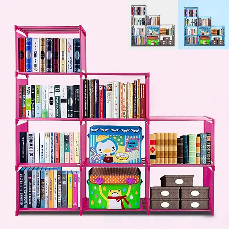 

Fashion Korean Home Furniture Adjustable Bookcase Storage Bookshelf with 9 Book Shelves Home Supplies 2020 New Arrival