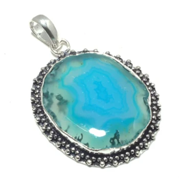 

Genuine Solar Quarts Pendant Silver Overlay over Copper ,Hand made Women Jewelry Gift