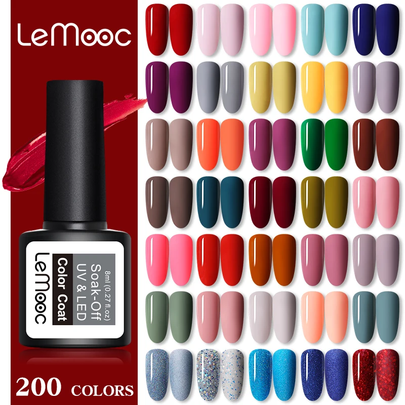 LEMOOC Nail Polish Set Kits 20/40Pcs 8ML UV Gel Glitter Holographics Soak Off Art Varnish for | Красота и здоровье