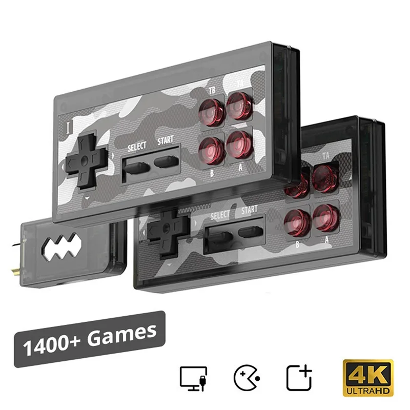 

wecute High Definition USB Wireless Handheld TV Video Game Console Build In 1400 4K 8 Bit Mini Video Console Support HDMI Output