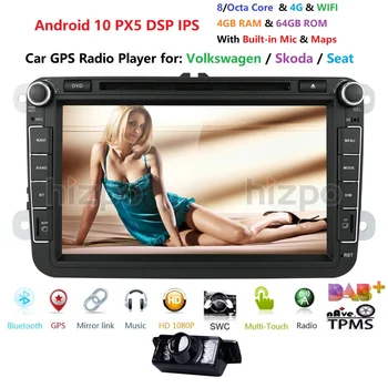 

UK/DE/US/CN Warehouse 4+64 android 10.0 car dvd player for VW polo golf passat tiguan skoda yeti superb rapid for skoda gps navi