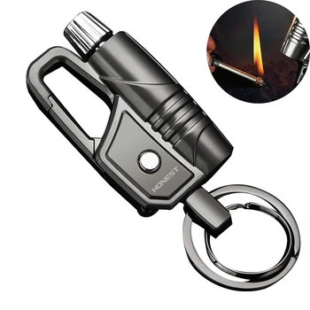 

HONEST Ten Thousand Matches Lighter Keychain Eternal Match Multifunction With Lighting Kerosene Lighter Gadgets For Men 10Pcs